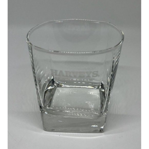 Harveys Bristol Cream, Double Old Fashion Glass Square Heavy Bottom Barware - Picture 1 of 8